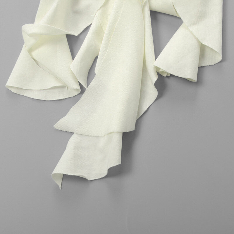 Jupe longue blanche à franges pour femmes, élégante, taille haute, ourlet fendu, Y2K, sexy, fête, streetwear, 2024
