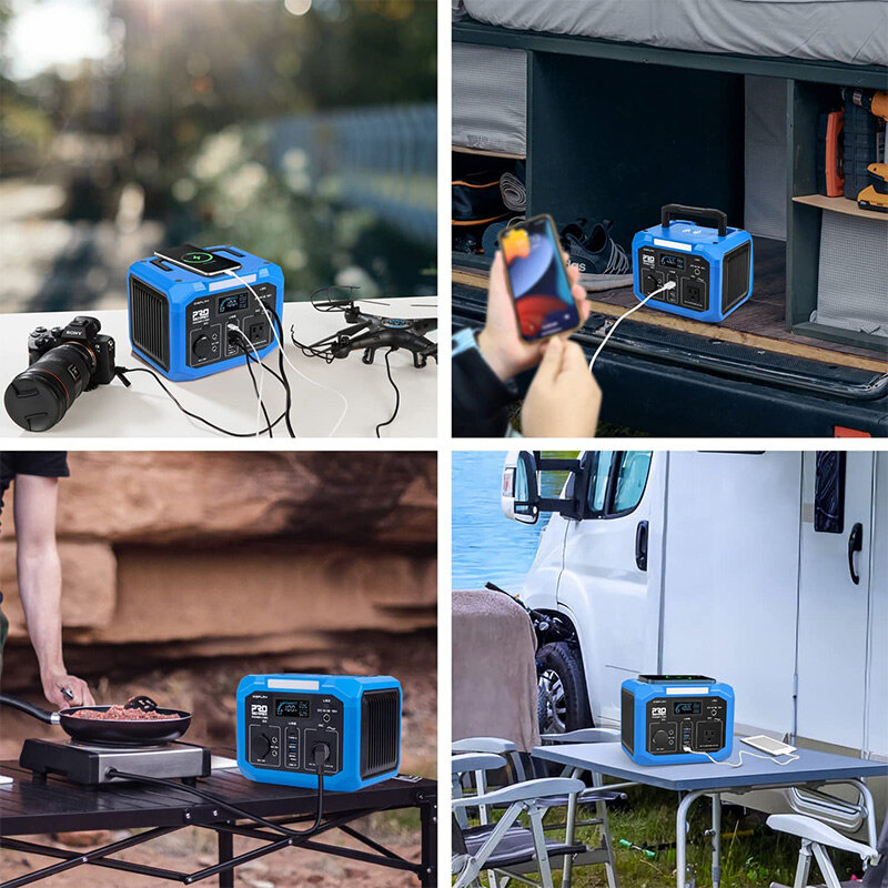 Tragbare Power Station 299Wh 350W Lithium-Batterie 110V AC Outlet Drahtlose Ladegerät Solar Generator Für Outdoor Camping Prostormer