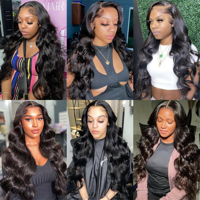 180 Density 13x4 HD Lace Front Human Hair Wig Body Wave Lace Front Wig Pre Plucked For Black Women Brazilian Remy Human Hair Wig