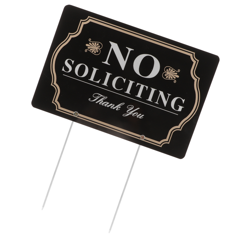 No Soliciting Sign House Yard Signs for Home Solicitors Household Stake Aluminum Front