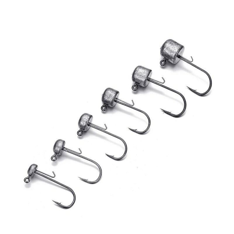 5pcs Ned Rig Jig heads Fishing Hooks Strong Anti Falling Off Auxiliary Stand Hooks For Soft Worm T Tail Fishing Lure