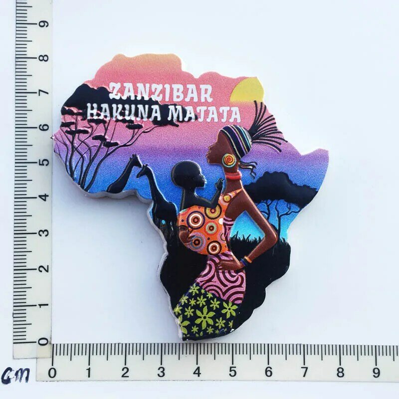 Imanes de nevera de viaje de Tanzana, pegatinas magnéticas de recuerdo de Turismo de Zanzíbar, decoración del hogar, regalos de boda