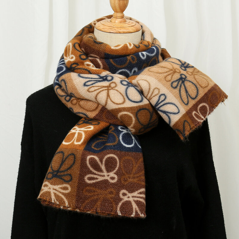 Luxus Winter Kaschmir Schal Frauen 2022 Design Warme Pashmina Decke Schals für Damen Weibliche Schal Wraps Starke Foulard Bufanda