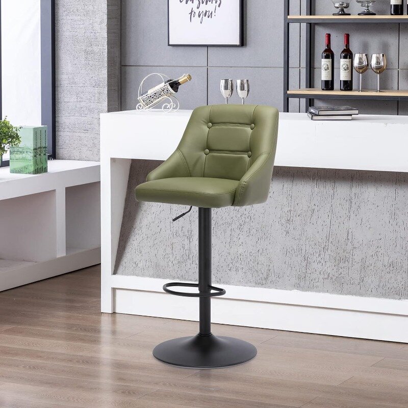 Bangku Bar putar dengan belakang, bangku Bar berumbai kain dapat disetel, kursi Bar angkat udara tinggi konter lapis kain untuk ruang makan dapur