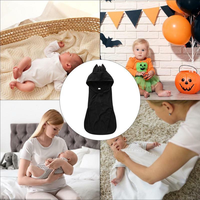 Selimut Gotik Halloween Goth kelelawar selimut Gotik untuk bayi baru lahir menerima selimut dengan desain ayunan Halloween bayi lembut dan nyaman