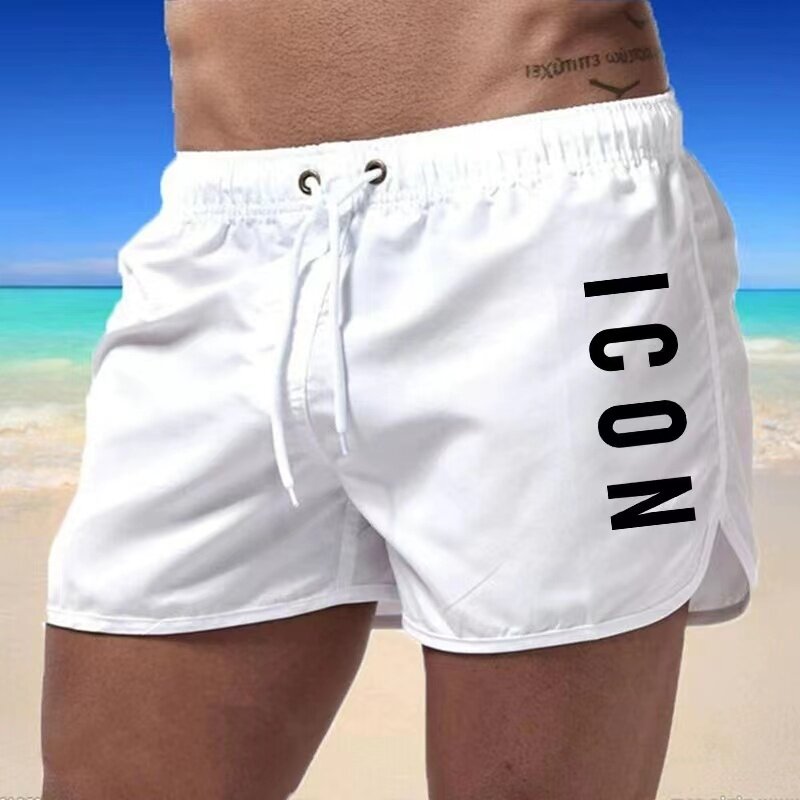 2024 Summer Men's Beach Pants New Casual Shorts Swimming Surfing Skateboarding Fitness Breathable Hip Hop Sports Outdoor Campus