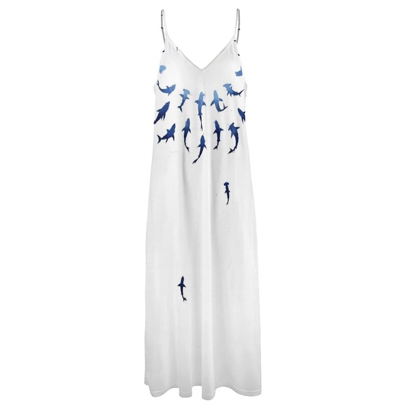 Shark love-女性のノースリーブのイブニングドレス,エレガントな高級サマードレス,2023