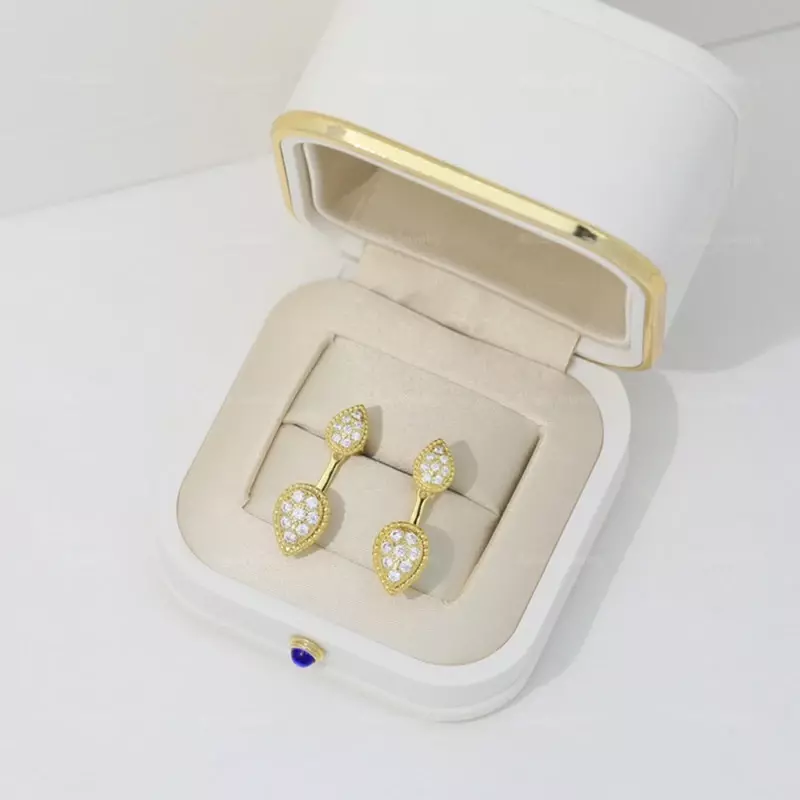 Classic Design S925 Sterling Silver Zircon Double Droplet Earrings for Women's Temperament Fashion Brand Wedding Luxury Jewelry