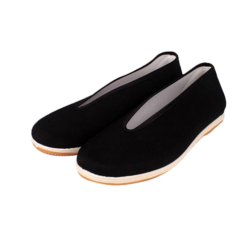 Wysokiej jakości czarne bawełniane buty męskie tradycyjne chiński Kung Fu bawełniane tkaniny Wing Chun Tai-chi sztuka walki stare buty w pekinie