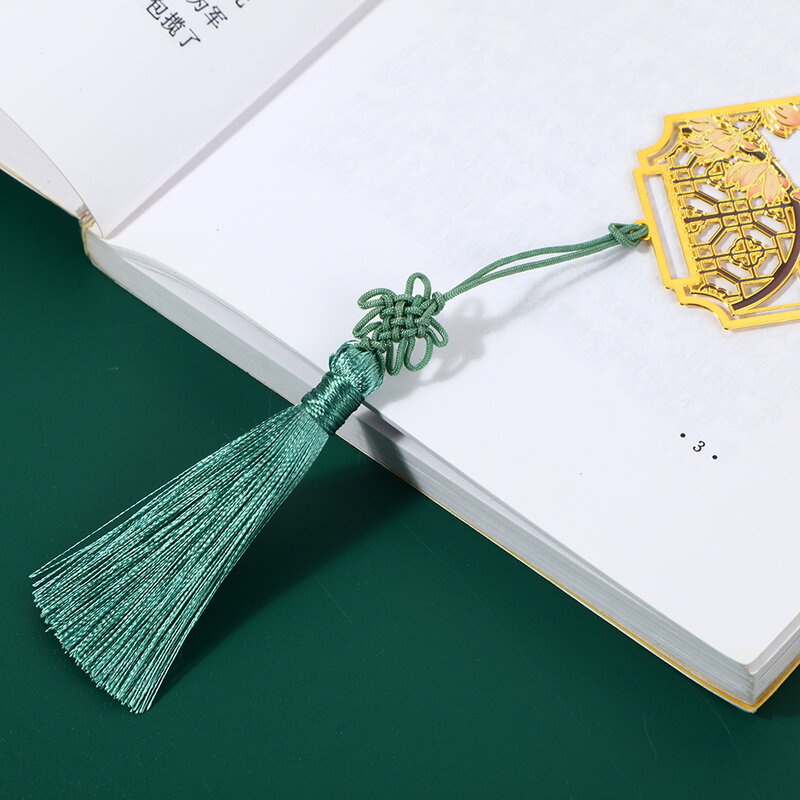 Chinese Style Cat Brass Bookmark Tassel Pendant Book Clip Metal Pagination Mark Student Gift Stationery School Office Supplies