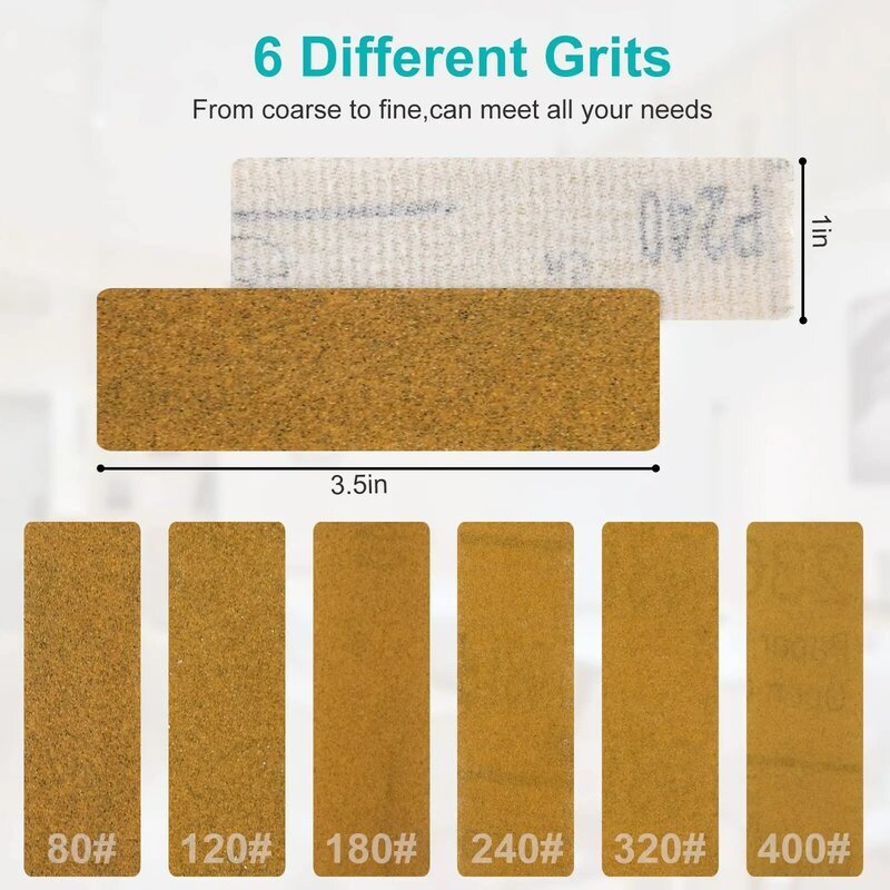Sandpapers of 6 Rough Grits for Mini Sander Kit Micro Sand Paper for Small Projects Small Sanding Tools of Tight Spaces&DIY Craf