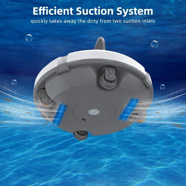 Redkey Cordless Robotic Pool Vacuum for Ground Pool, Automatic Pool Vacuum Cleaner Lasts 120 Mins with Strong Suction