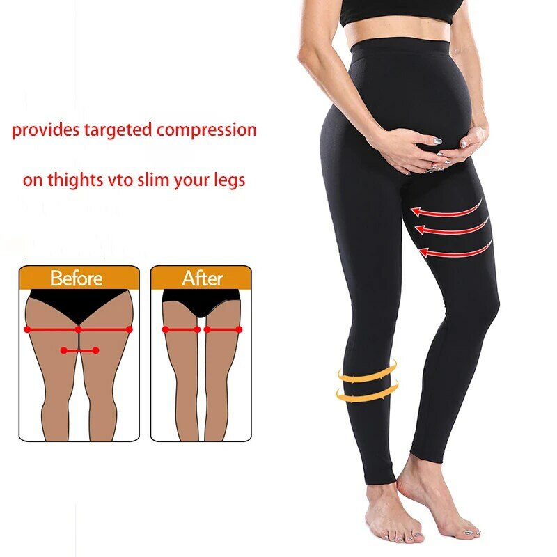 Leggings elásticos de maternidade cintura alta para gestantes, calças fitness, apoio da barriga, leggins pós-parto