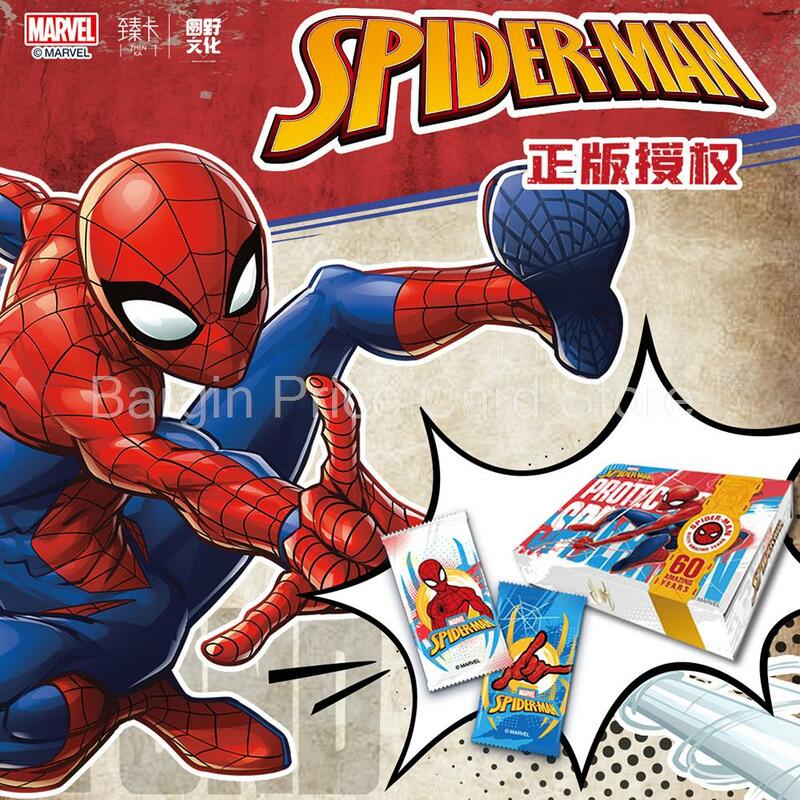 Kartu Ulang Tahun 60th asli kartu pertarungan pahlawan Spider-Man CR koleksi kartu The Avengers Anime pesta hobi kotak hadiah