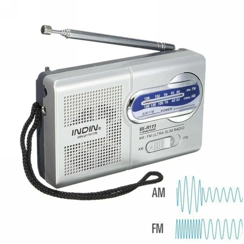 Rádio portátil com bateria, melhor recepção, mais duradoura, furacão, corrida, caminhada, casa, BC-R119, AM, FM