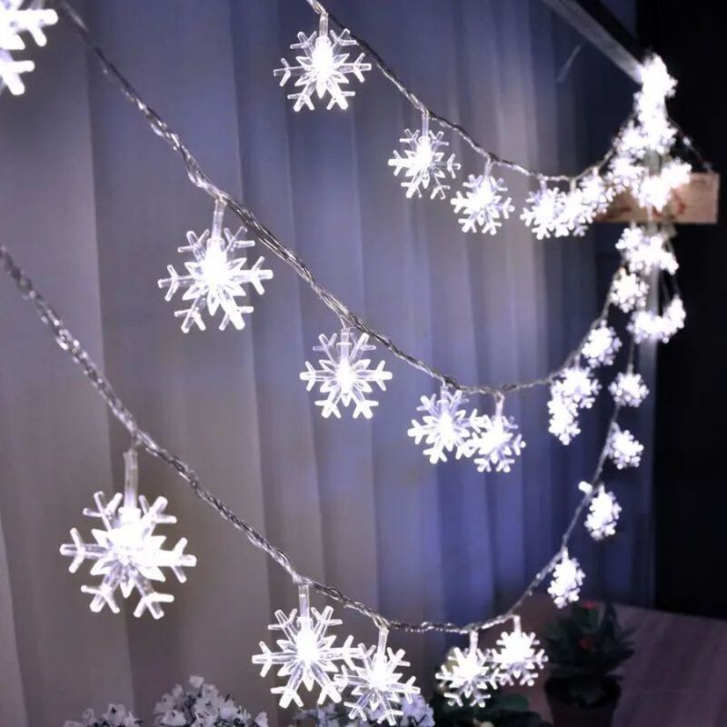 Snowflake piscando LED String Lights, Arranjo de cena estrelado, Luzes decorativas, 1Pc