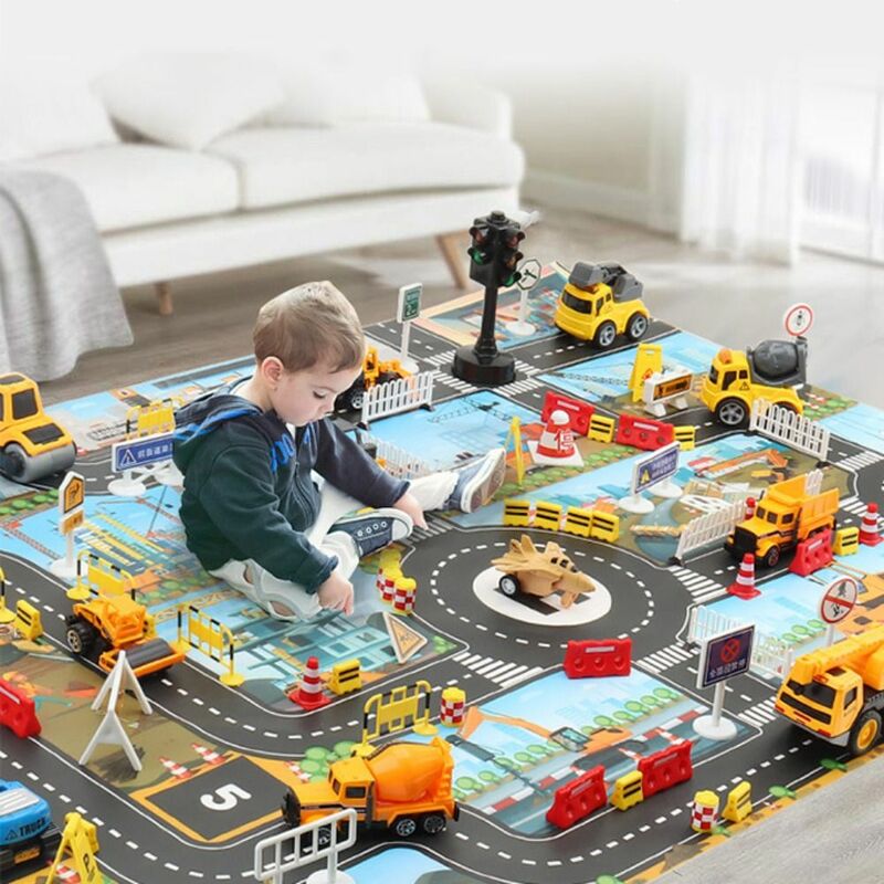 子供、交通車の地図、都市駐車場ロット、ロードマップ、diyプレイマット用の道路の形の登山マットおもちゃ