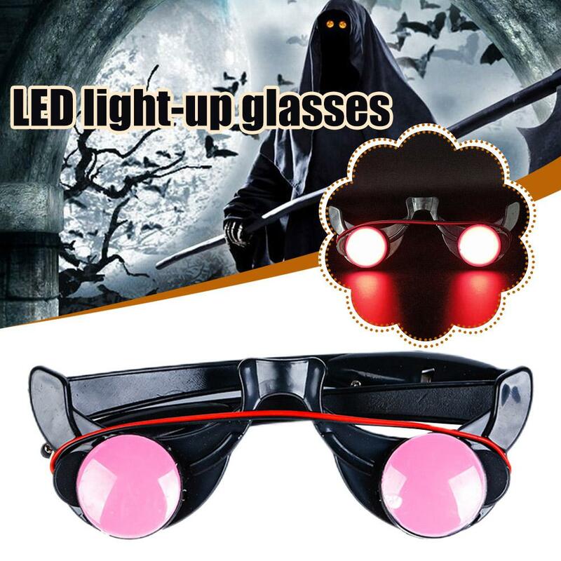 Kacamata LED menyala dalam gelap Halloween kacamata kilat kacamata Pesta Halloween sempurna multi-acara kacamata kostum berdandan
