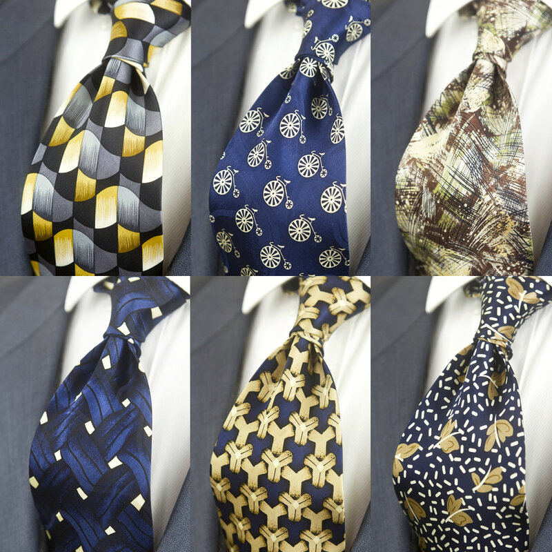 Cravatte stampate modello Vintage carattere astratto multicolore 10 CM cravatta da uomo 100% seta stampa spedizione gratuita fatta a mano unica