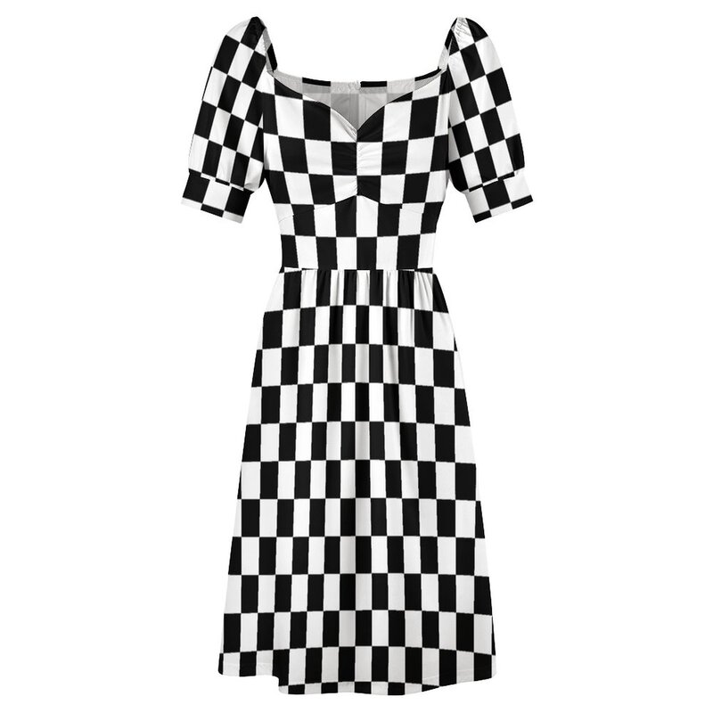 Vestido xadrez preto feminino, vestido elegante, vestidos longos, aniversário, verão, 2023