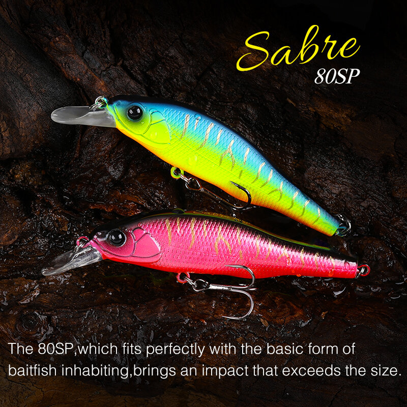 TSURINOYA 80SP ระงับ Minnow 80Mm 10.3G เหยื่อตกปลา Sabre Long Casting เหยื่อ Hard ประดิษฐ์ Professional Bass Pike Jerkbait