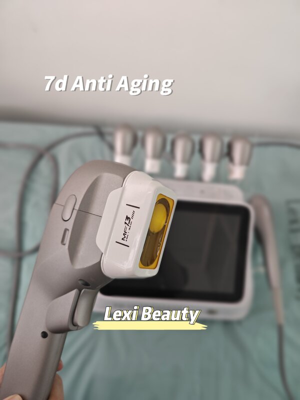 Najnowszy 7D Lifting twarzy przeciwzmarszczkowy maszyna do usuwania tłuszczu Body Face 7 Head 30000 ShotsTreatment skuteczny