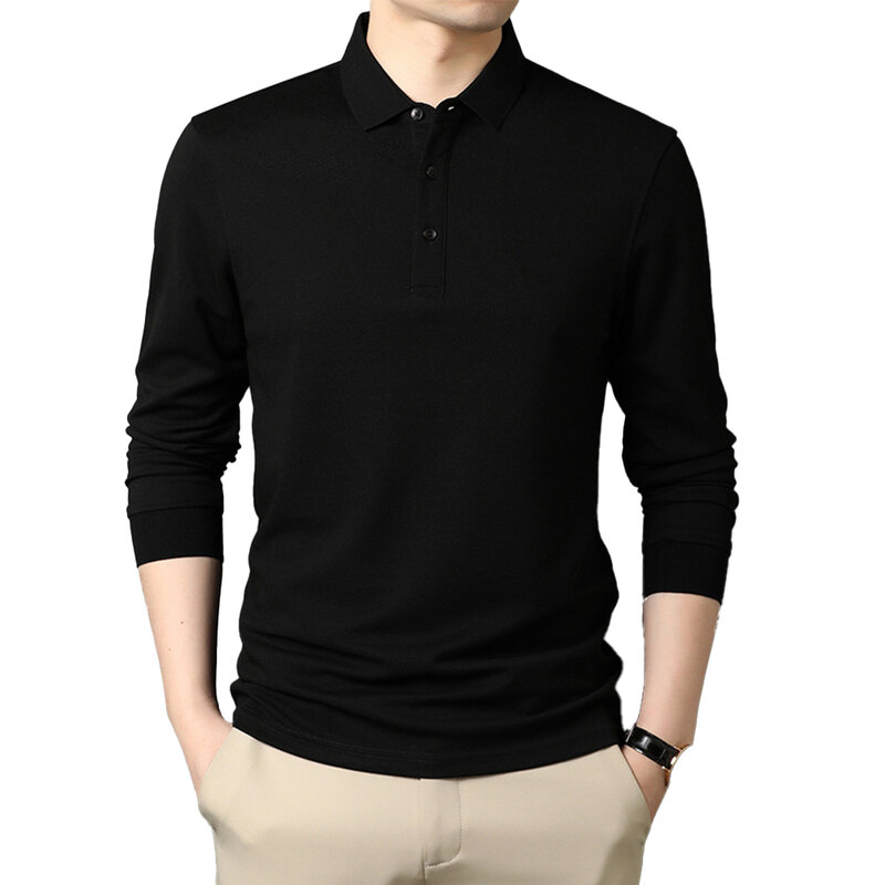 Camisa de lapela xadrez algodão moda confortável manga longa, roupas masculinas, camiseta de férias diárias, top casual de negócios