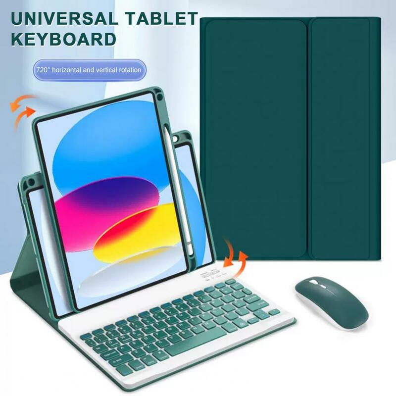 Tablet Accessories Versatile Bluetooth Wireless Keyboard with Protective Case for Ipad 10 Scratch-proof Wear Resistant
