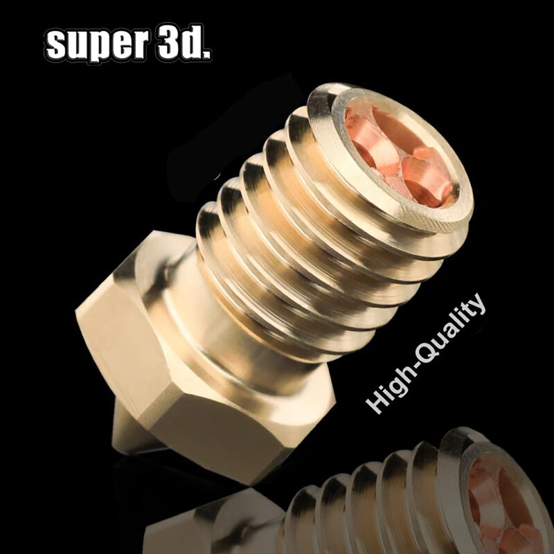 Boquillas de Punta cloncht E3D V6, boquilla de impresora 3D de alto flujo para filamento de 0,4mm, latón y cobre, 0,6/0,8/1,0/1,2/1,75mm