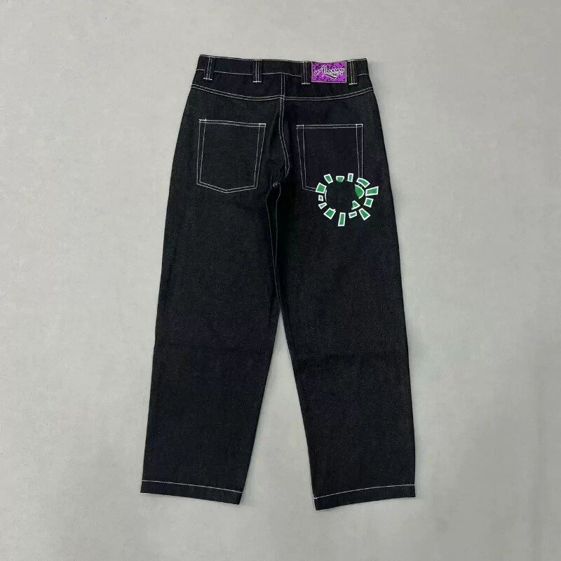 2024 amerykańskich jeansów Y2K w nowym stylu spersonalizowany wzór sunroll deskorolka odzież uliczna na co dzień, modny spodnie główna ulica ins