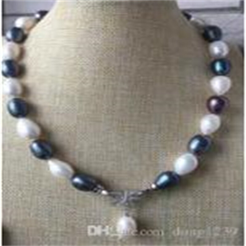 Hermoso colgante de perlas multicolor barroco del Mar del Sur, 14-15mm, collar de 18 pulgadas