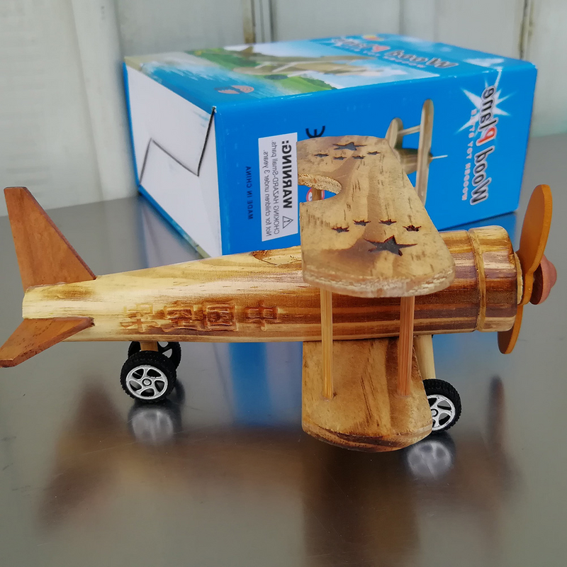 Wood Warplane Model for Desktop, Avião Decoração, Artesanato para Casa, Hotel, Escritório