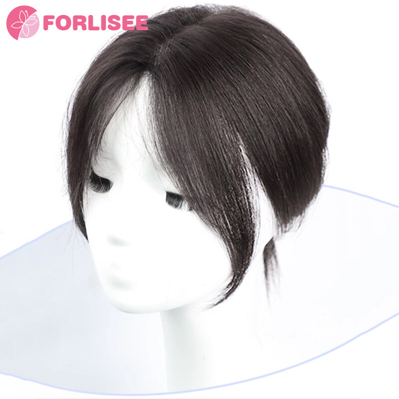 FORLISEE Natural  Bangs Side Fringe For Women 3D Middle Part False Bangs Clip-in Extensions Invisible Hairpieces
