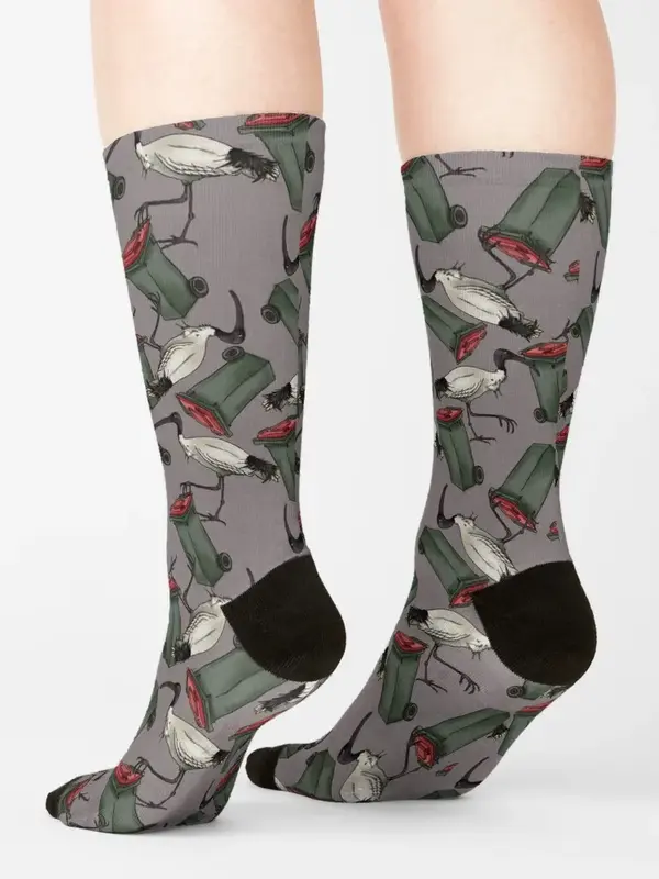 Bin Chickens-Lote de calcetines térmicos florales grises para hombre y mujer, calcetines de invierno