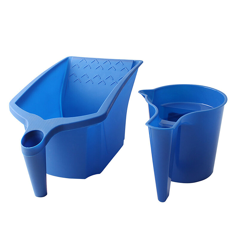 1 pz pennello a rullo che tiene la tazza di vernice nuovo materiale conveniente costruzione vassoio di vernice in plastica blu Set di strumenti di vernice all'ingrosso