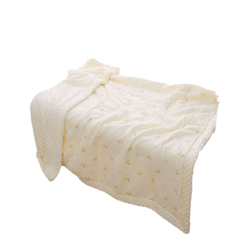 Newborn Baby Pure Cotton Thickened Soybean Pile Blanket Kindergarten Blanket Breathable Newborn Swaddle Wrap Cartoon Quilt