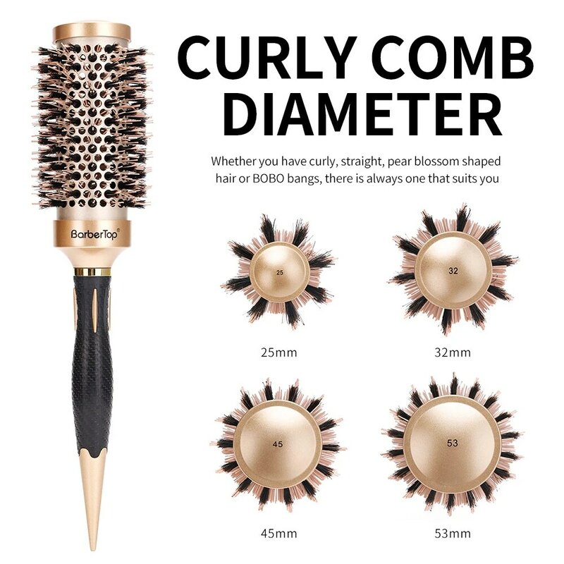 Barbertop Round Comb Hair Comb Styling Tools Barbershop Salon  Hairdressing Curling Hair Brushes Combs