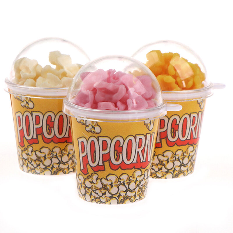1/12 Schaal Miniatuur Poppenhuis Voedsel Mini Popcorn Emmer Voor Poppenhuis Keuken Snack Shop Decor Kinderen Speelgoed