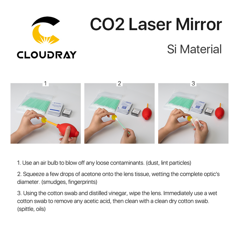 Cloudray Co2 Laser Sĩ Phản Quang Gương Cho Laser Khắc Vàng Silicon Phản Quang Ống Kính Đường Kính 19 20 25 30 38.1 Mm