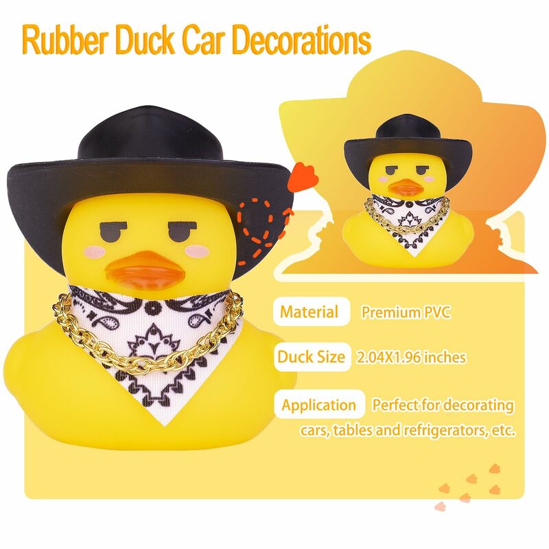 Car Rubber Duck Ornaments Dash Duck Decorations for Car Dashboard Ornament Decoration Accessories with Musical Instruments