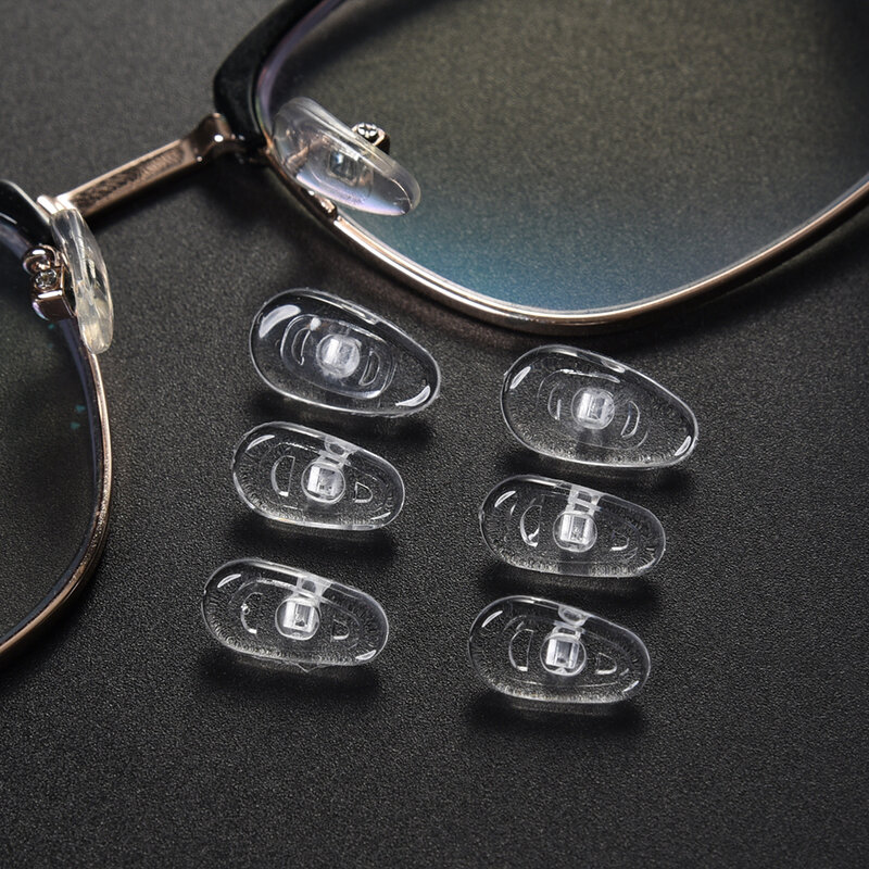 DIY ruang udara kaca mata Oval bening braket hidung silikon bantalan hidung braket kacamata antijatuh aksesori kacamata