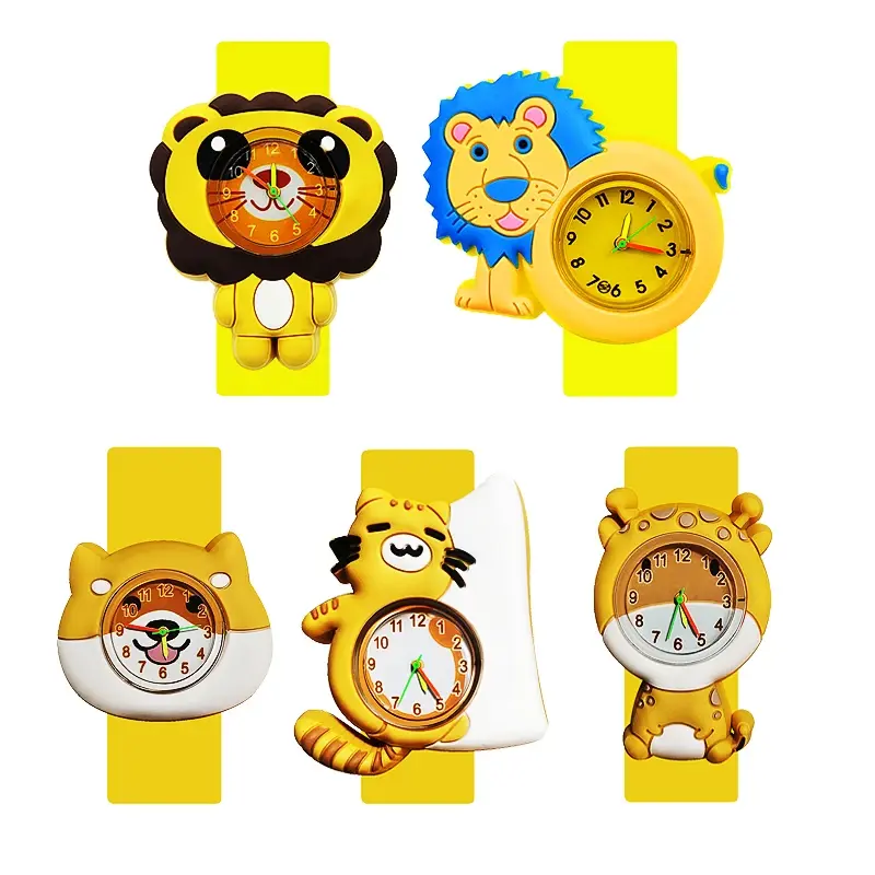 Relógio digital para crianças, Pulseira dos desenhos animados, Relógios animais para crianças, menino pequeno, tigre, leão, presente de Natal para estudante, brinquedos infantis