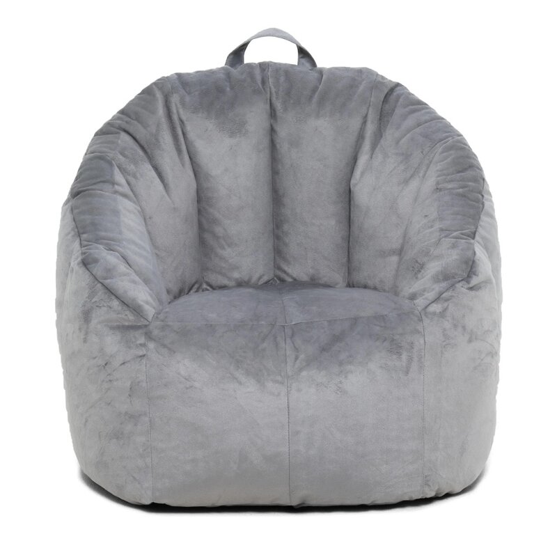 Joey Bean Bag Chair, Plush, Kids/Teens, 2.5ft, Gray