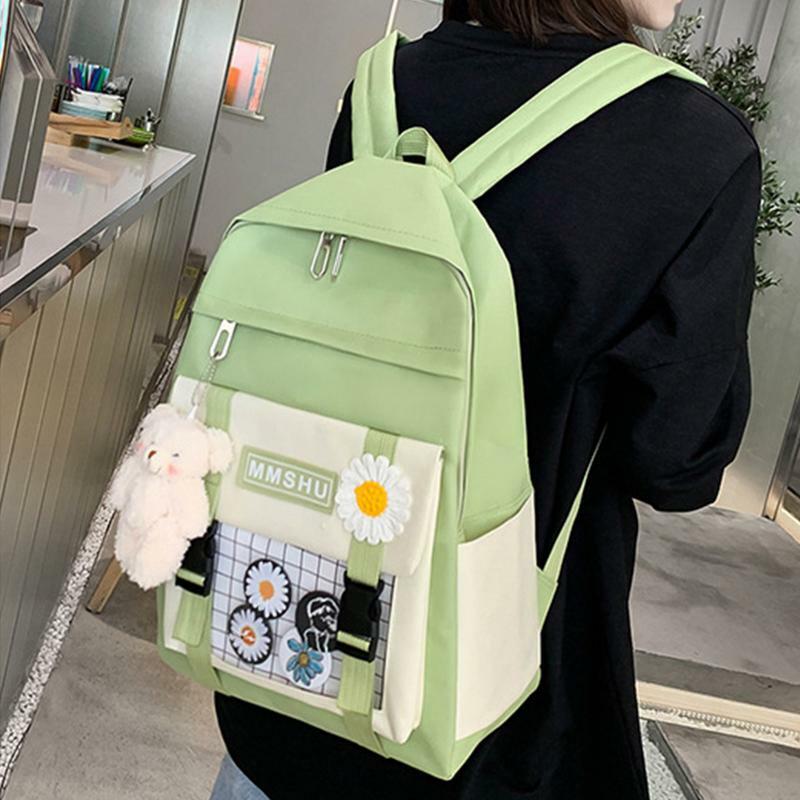 Ransel lucu untuk sekolah ransel Jepang lucu dengan tas ransel tas bahu dan tempat pena kapasitas besar Kawaii