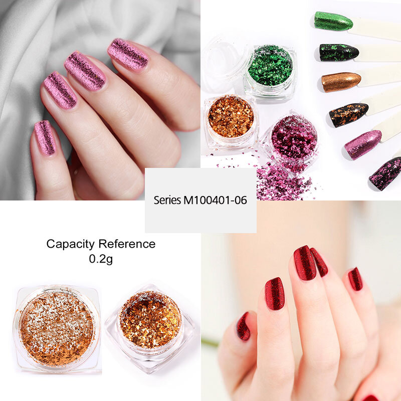 ROSALIND-polvo para uñas, pigmento brillante en polvo para manicura, espejo, decoraciones UV, cromo holográfico
