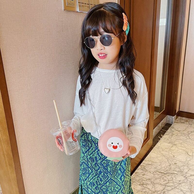 Mini Kawaii fragola pesca arancione ananas borsa a tracolla cartone animato borsa bambini portamonete borsa a tracolla