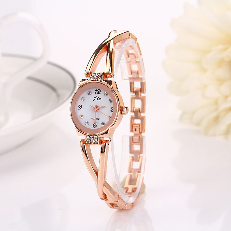 Montre-bracelet à quartz pour femme, bracelet en alliage pour femme, or rose, tendance
