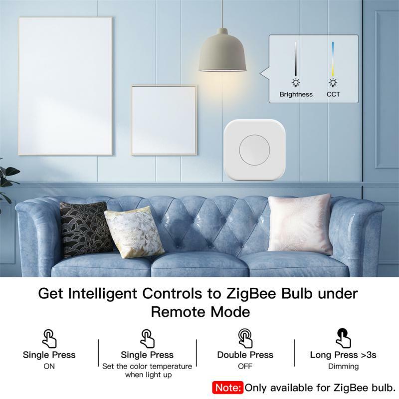 Tuya ZigBee Botão Interruptor de Cena Inteligente, Ligação Multi-cena, Controle Remoto Sem Fio, Gateway Doméstico Inteligente Necessidade