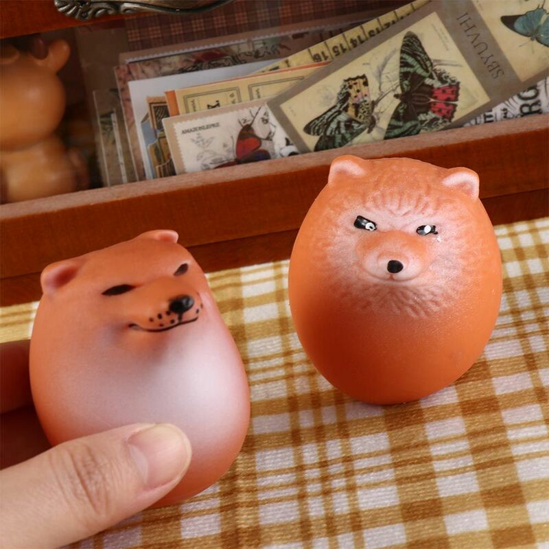 Molde pequeno animal Shiba Lnu Dog Egg, Slow Rebound Dog Egg Figure Brinquedos, Cartoon Funny Dog Pinch Brinquedos
