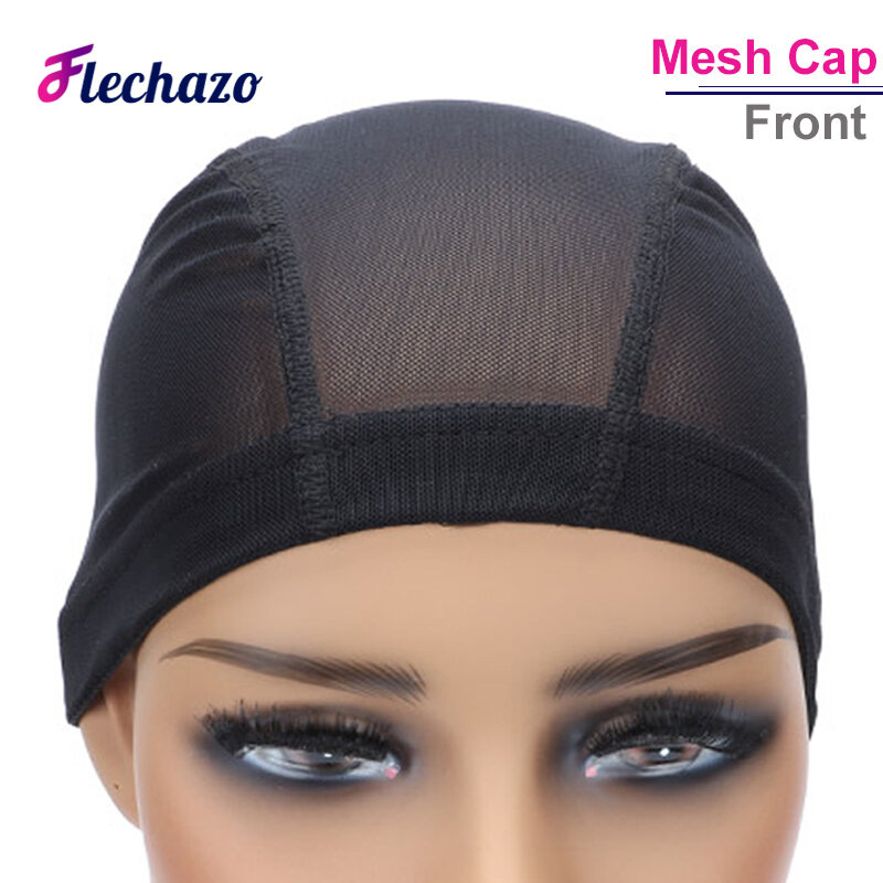 Elastic Mesh Wig Caps For Making Wigs Spandex Dome Wig Cap Black Small Large Heads Wig Cap 21 23 25In Women Weave Caps 10Pcs/lot